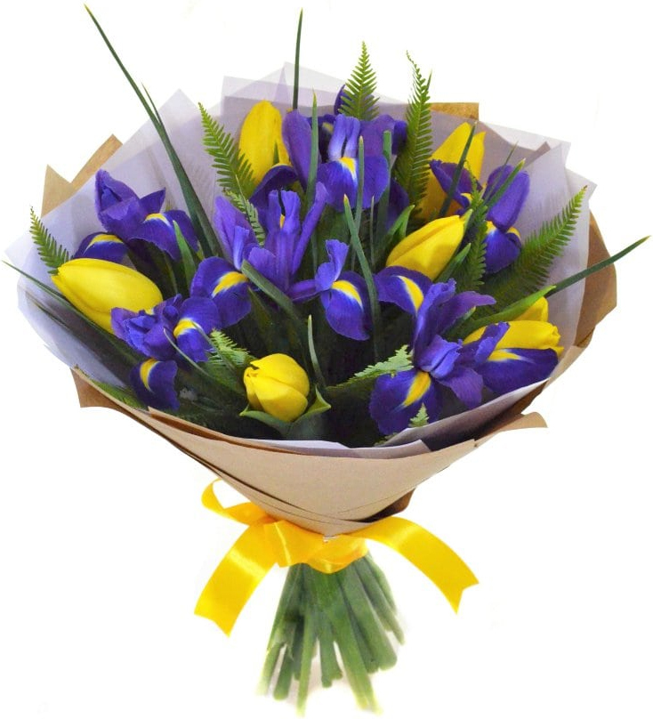 из тюльпанов и ирисов Букет «Звездное небо»